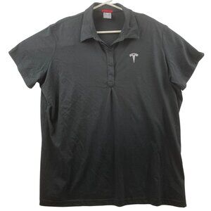 Tesla Polo > Woman's 3XL Black with Embroidered Logo